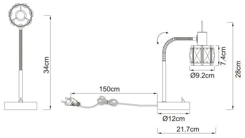 GLOBO KRIS 54356-1T Stolová lampa