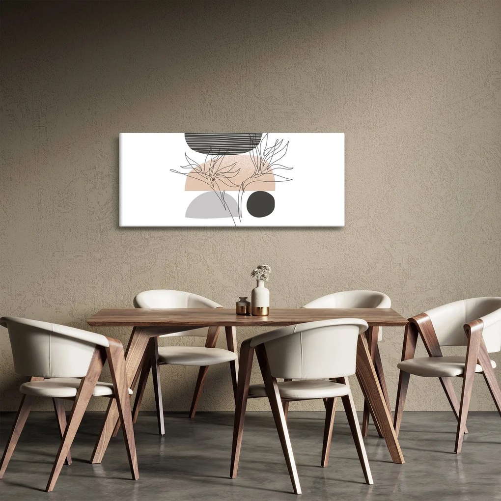 Obraz - Line art kvety N⁰2 (120x50 cm)