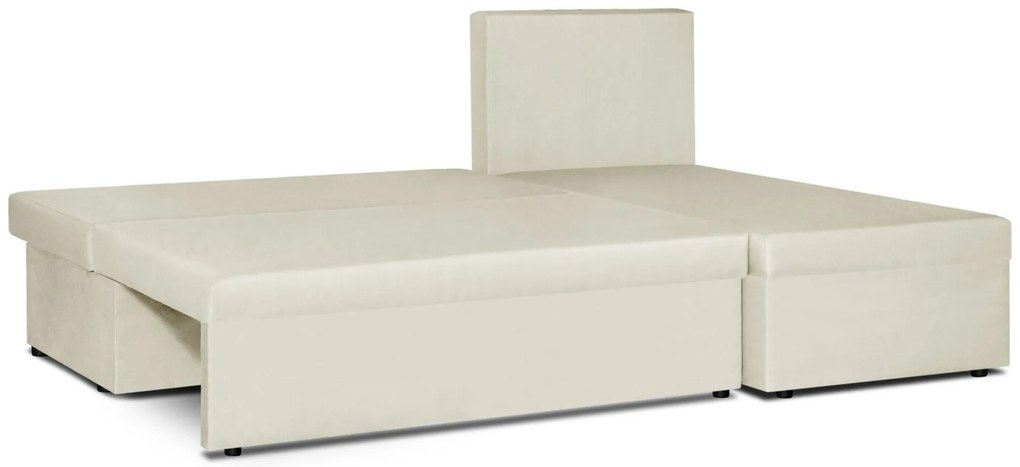 Rozkládací rohová sedací souprava TOMI Krémová