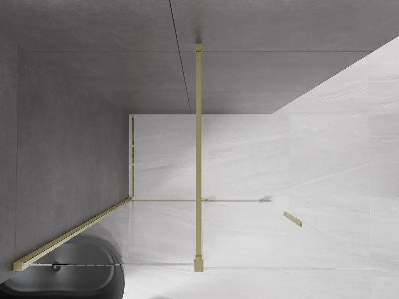 Mexen Velar, posuvné dvere do otvoru typ Walk-In 150 cm, 8mm číre sklo, zlatá matná, 871-150-000-03-55