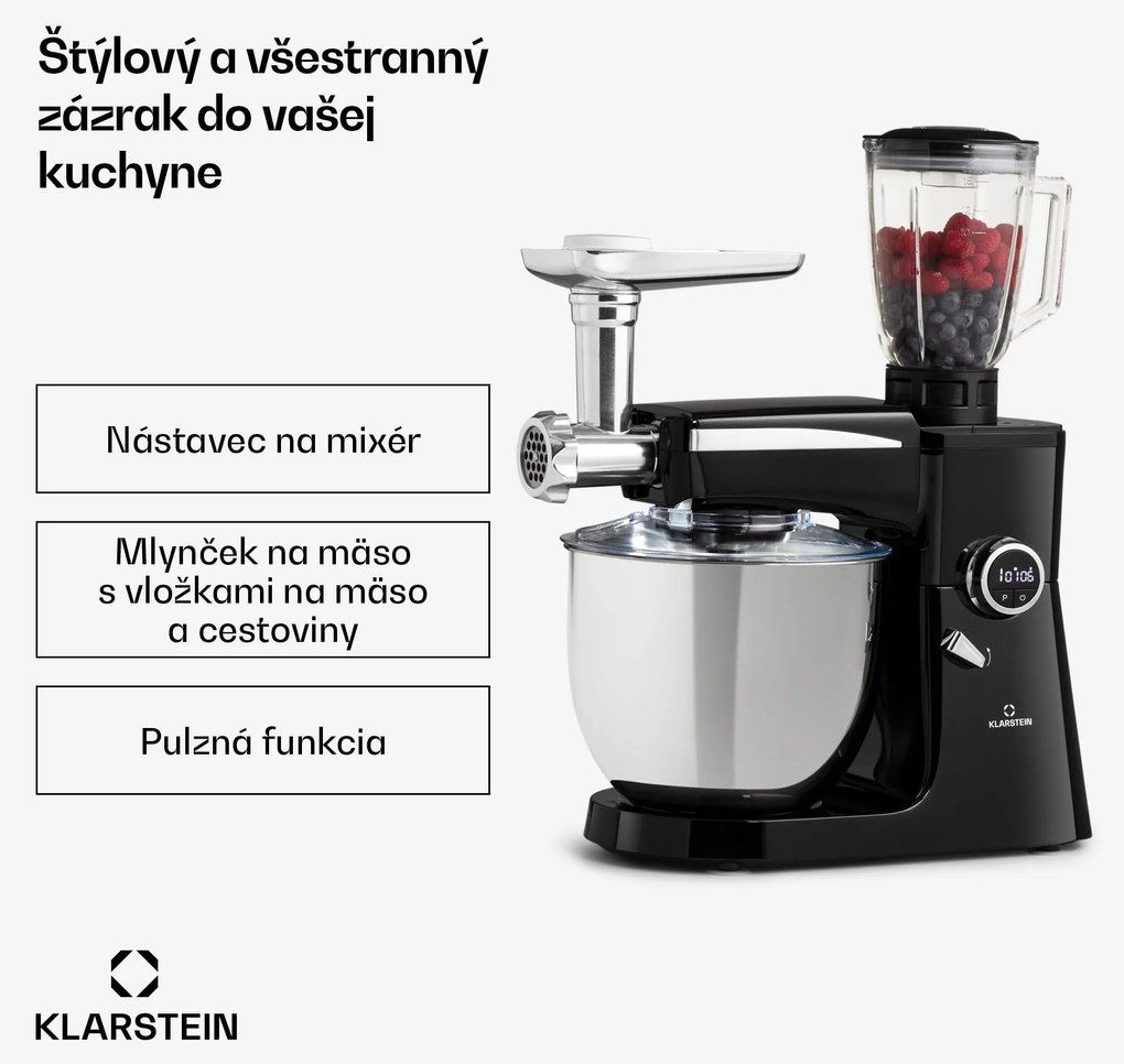 Klarstein Renata Rossa, kuchynský robot 3 v 1, 2000 W/2,7 PS, 10 l, nehrdzavejúca oceľ, bez BPA