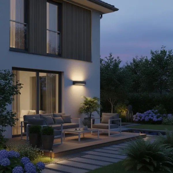 Ideal Lux - Vonkajšie nástenné svietidlo ANDROMEDA 2xE27/60W/230V IP55 čierna