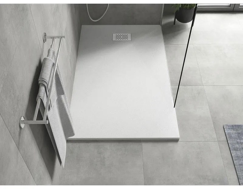 Mexen Hugo, obdĺžniková sprchová vanička SMC 160 x 80 cm, biela, biela krytka, 42108016-W