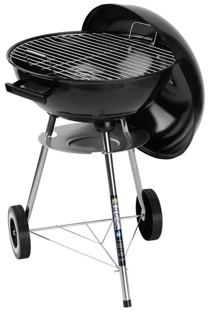 Záhradný gril na drevené uhlie RUND čierny