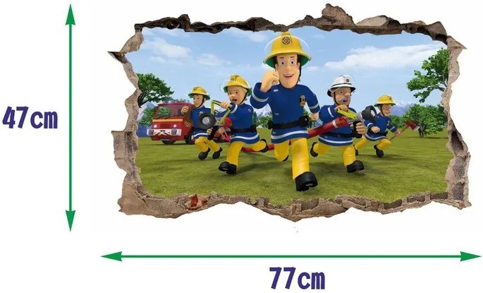 domtextilu.sk domtextilu.sk Nálepka na stenu požiarnik Sam 47x77cm 41794