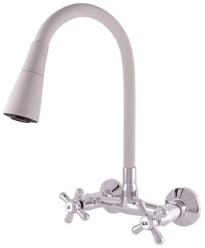 RAV SLEZÁK Morava RETRO drezová batéria so silikónovým ramienkom 100 mm sivá / chróm mk102.0/13s MK102.013S