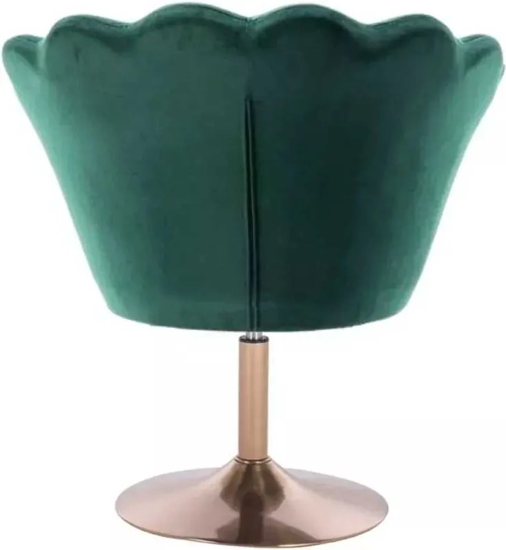 LuxuryForm DESIGN Kreslo FREY VELUR na zlatom tanieri - zelené