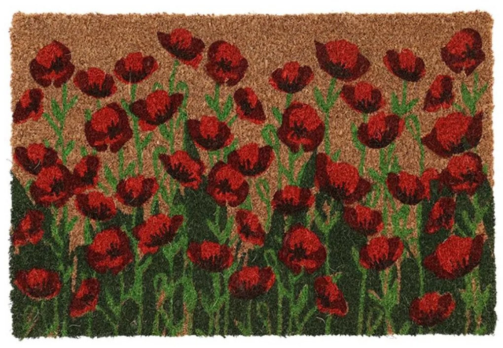 Esschert Design Vonkajšia rohožka Poppies, 60x40 cm