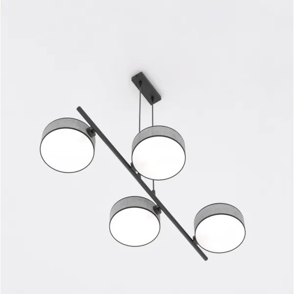 Závesný luster na lanku DRUMZ 4xE14/10W/230V sivý