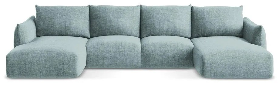 Modrá rozkladacia rohová pohovka (do tvaru "U") Leila – Makamii