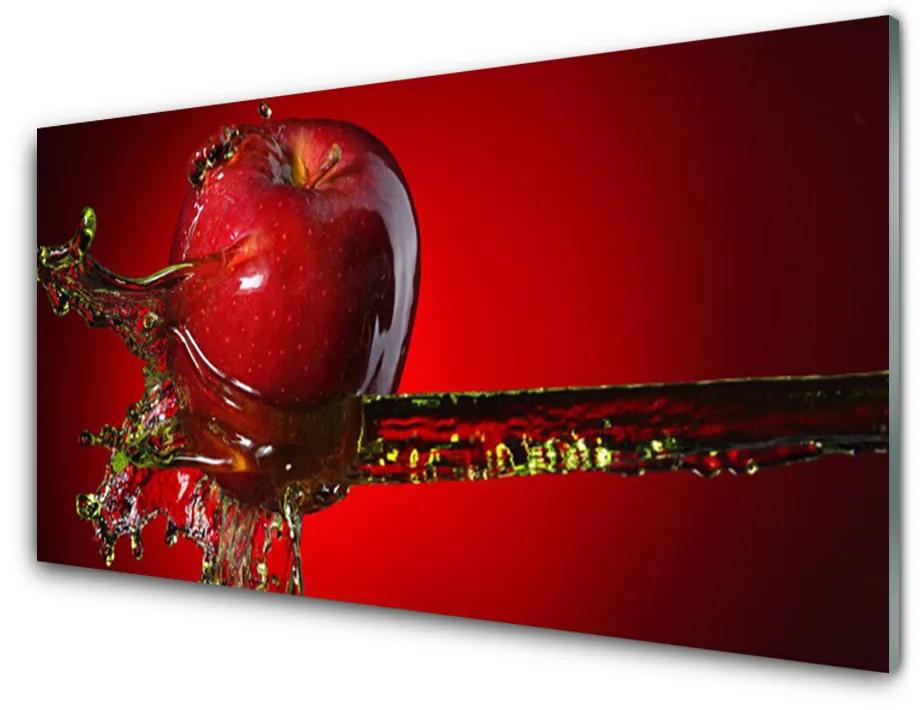 Obraz na skle Jablko voda kuchyňa 120x60 cm