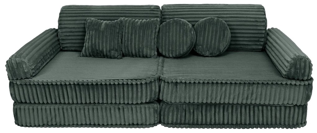 MeowBaby® Churros detská modulárna pohovka Premium, Pine Forest Green