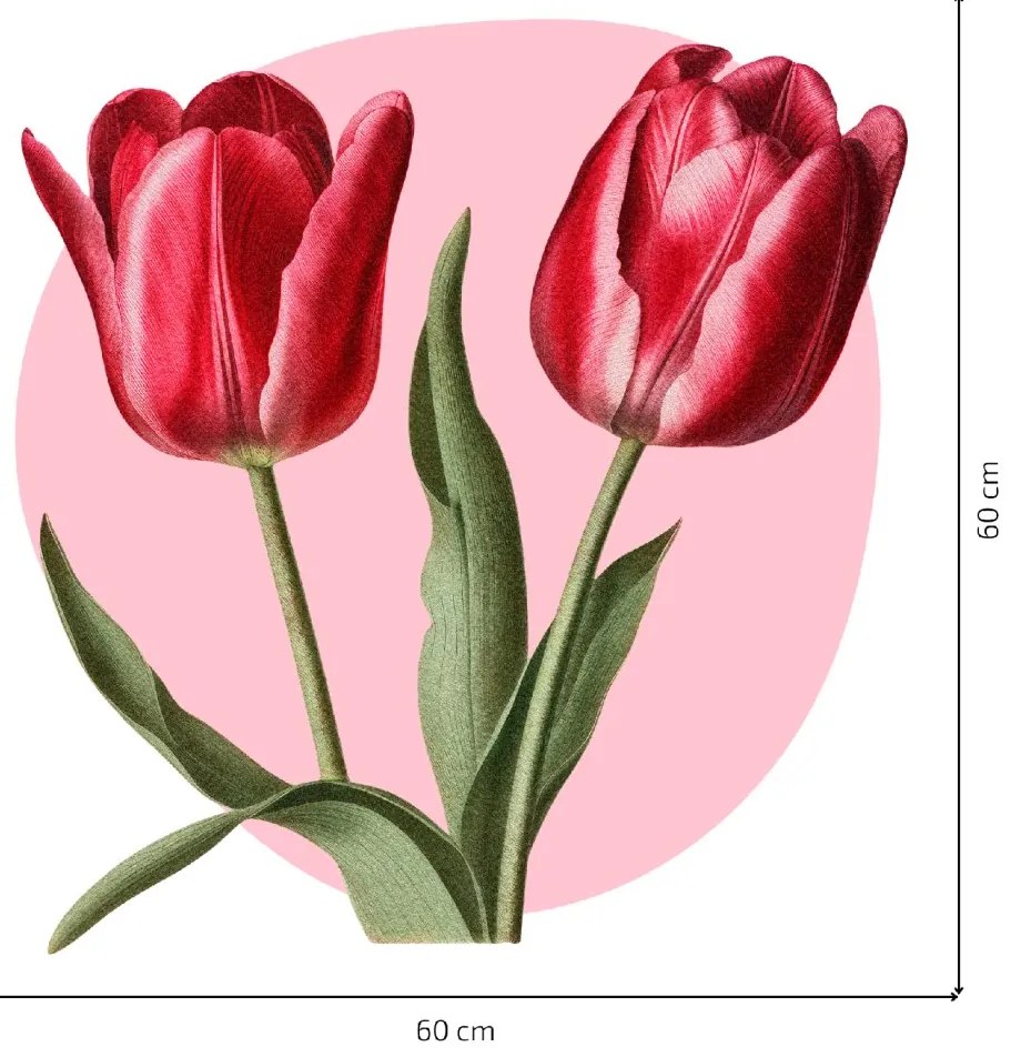 PIPPER. Textilná nálepka na stenu "Tulipány"