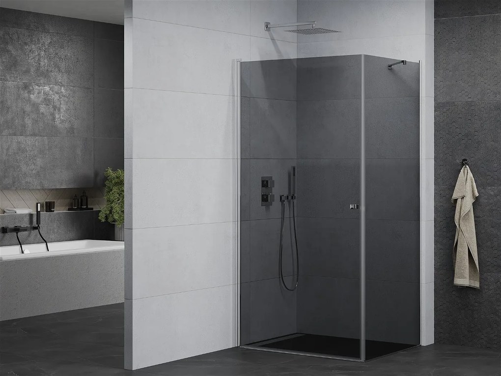 Mexen PRETORIA sprchovací kút 90x80cm, 6mm sklo, chrómový profil-šedé sklo, 852-090-080-01-40