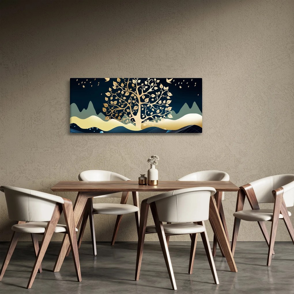 Obraz zlatého stromu (120x50 cm)