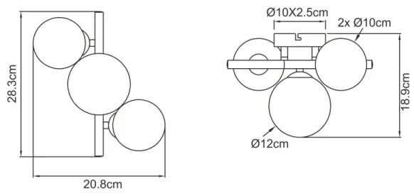 Globo 56133-3W - LED Prisadený luster RIHA 3xG9/3,5W/230V