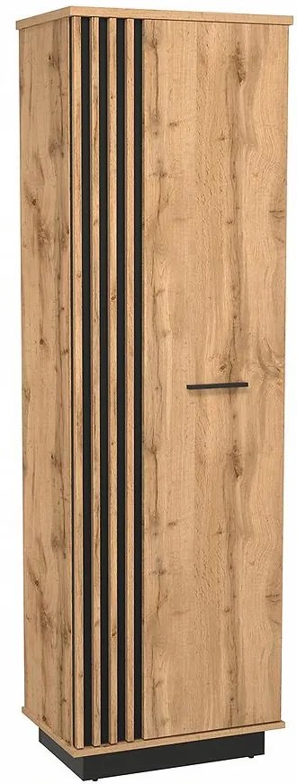 Skriňa La28 Lamelo Dub Wotan/Čierna Mat