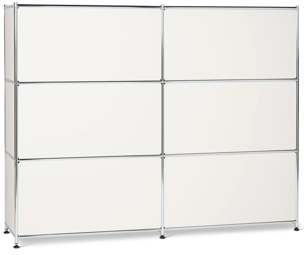 Veľká kovová komoda »CN3« so 6 výklopnými priehradkami, biela