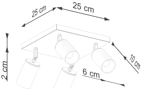 Sollux SL.1386 - Bodové svietidlo WINX 4xGU10/10W/230V čierna/zlatá