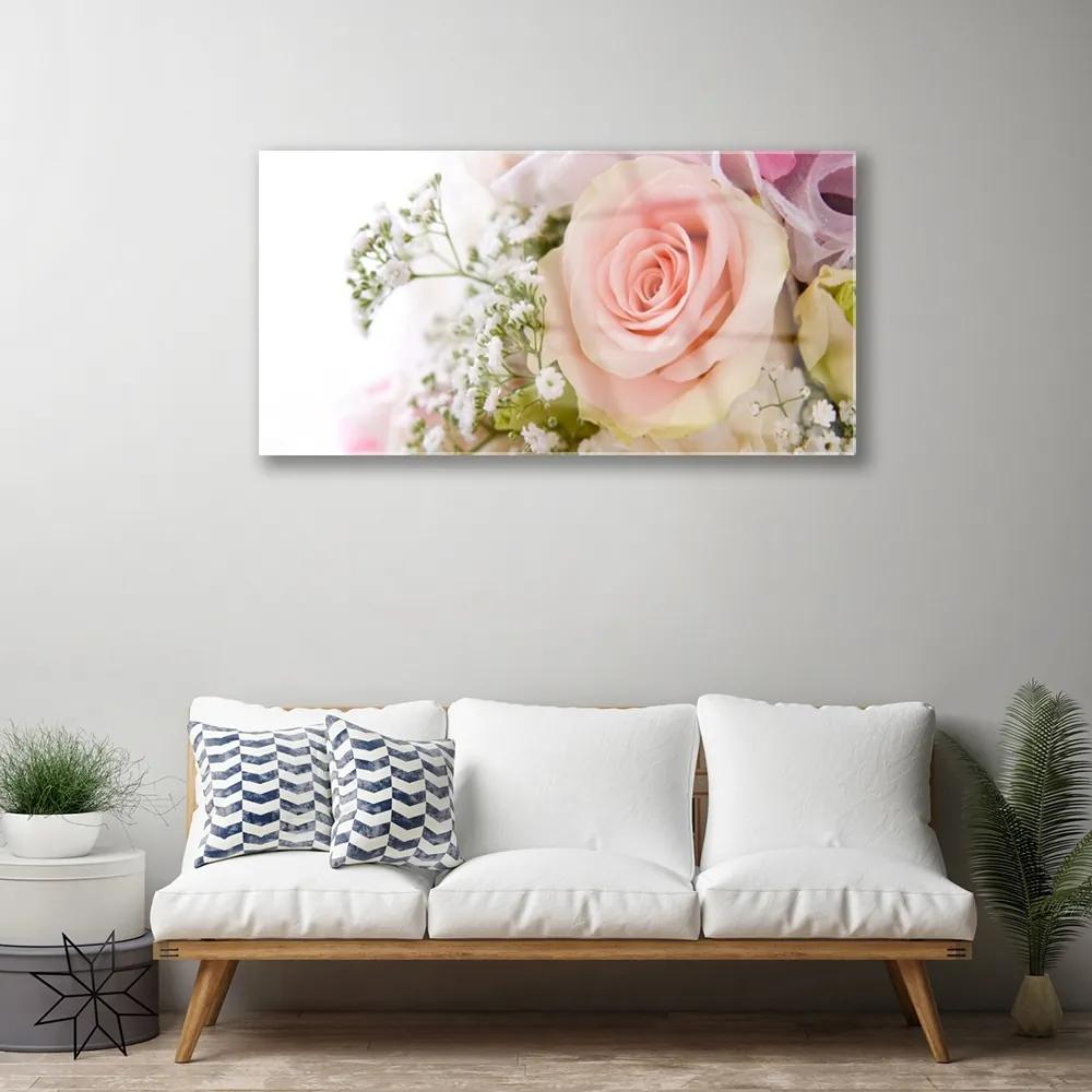 Obraz na akrylátovom skle Ruže kvety rastlina 100x50 cm