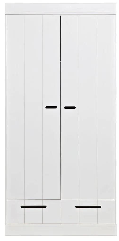 Drevená šatňová skriňa so šuflíkmi Connect 195 × 94 × 53 cm