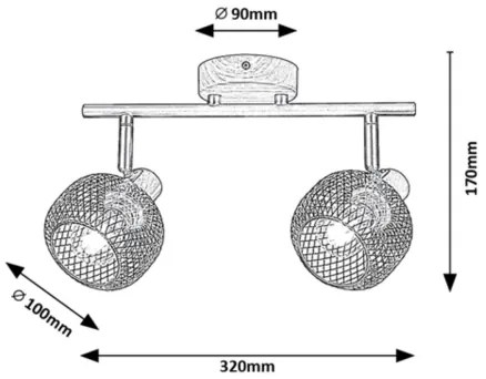 Rabalux 3128 - Bodové svietidlo GRENDEL 2xE14/40W/230V