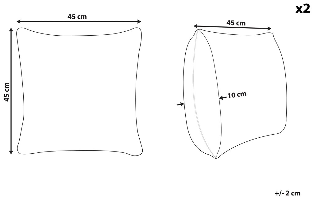 Sada 2 vankúšov z umelej kožušiny 45 x 45 cm sivá PUMILA Beliani