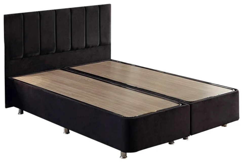 Elegantná manželská posteľ Ela Double s úložným priestorom - čierna 160 x 200 cm