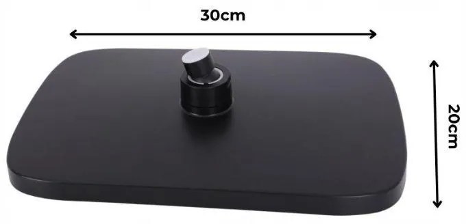 Erga Sami, dažďová hlavová sprchová hlavica 30x20 cm, čierna matná, ERG-YKA-BP.SAMI-XL-BLK