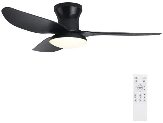 Brilagi LED stmievateľný stropný ventilátor 30W 230V 3000-6500K čierny + DO