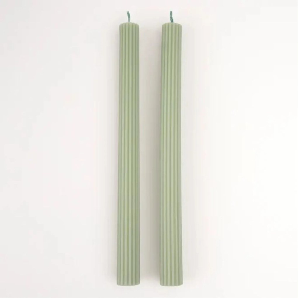 Meri Meri Vysoká sviečka Sage Green 25 cm – set 2 ks