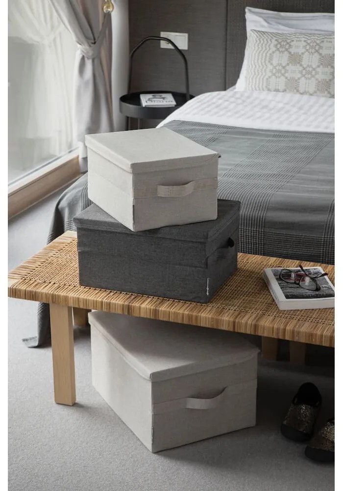 Béžový látkový úložný box s vekom 35x26x19 cm Soft Storage – Bigso