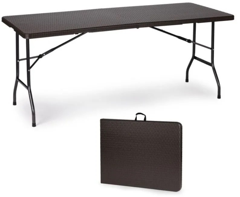 Bestent Cateringový stôl skladací 180cm Brown Rattan