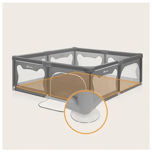 Lionelo - Hracia ohrádka WILLOW XL sivá