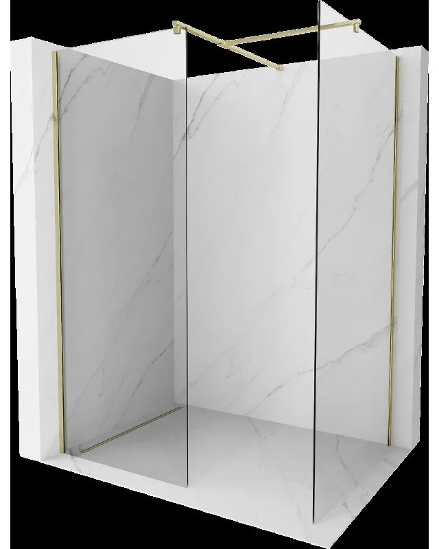 Mexen Kioto sprchová stena Walk-in 140 x 100 cm, transparentná, zlatá - 800-140-202-50-00-100