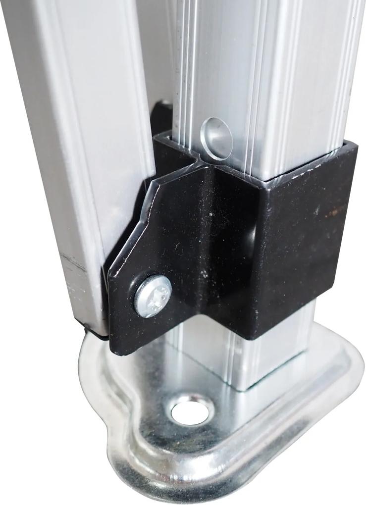 Rýchlorozkladací  nožnicový stan  3x4,5m – hliníkový, Biela, 2 bočné plachty