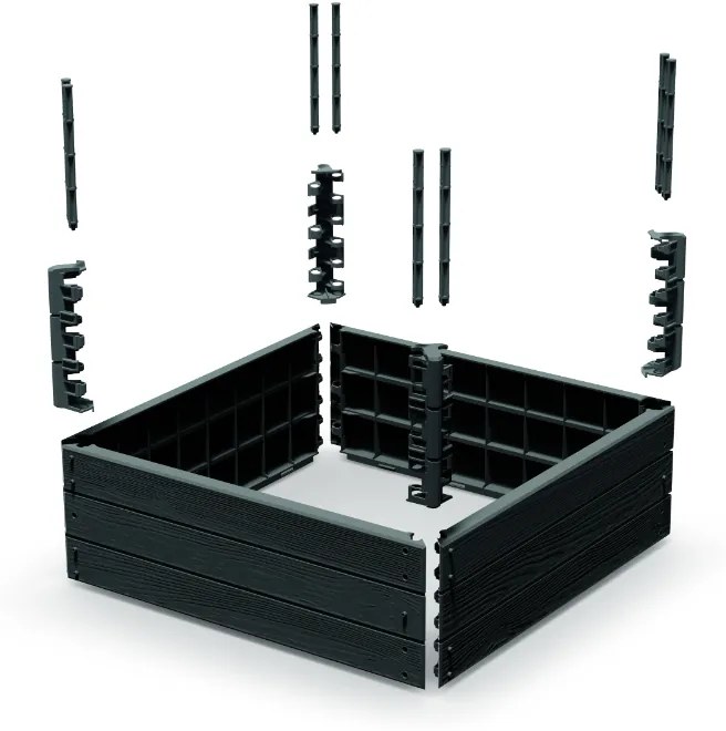 Vyvýšený záhon BASE WOODY 75,6 cm antracit