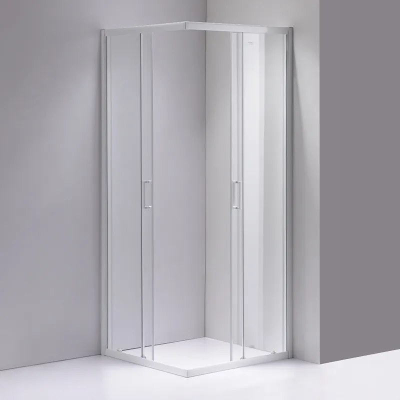 BPS-koupelny Štvorcový sprchový kút HYD-SK93B 90x90 biela/transparent + vanička HYD-SSV-SXL02B biela