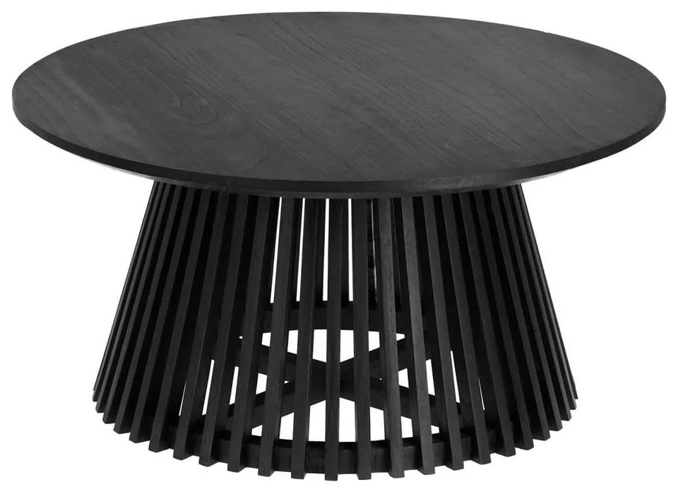 Čierny konferenčný stolík z teakového dreva La Forma Irune, ⌀ 80 cm