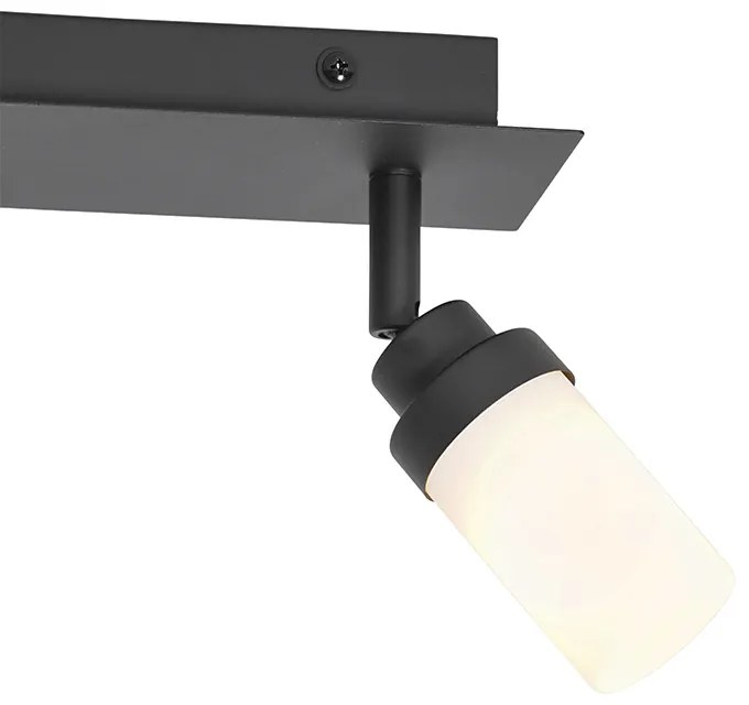 Moderné kúpeľňové bodové svetlo čierne 2-žiarovkové IP44 - Japie