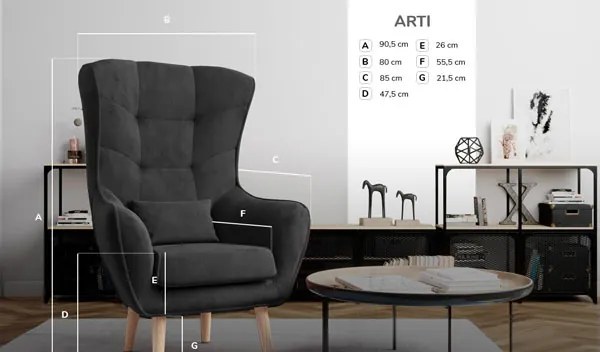 Kreslo ušiak Agueda Typ 08 (ružová). Akcia -20%. Vlastná spoľahlivá doprava až k Vám domov. 1038977