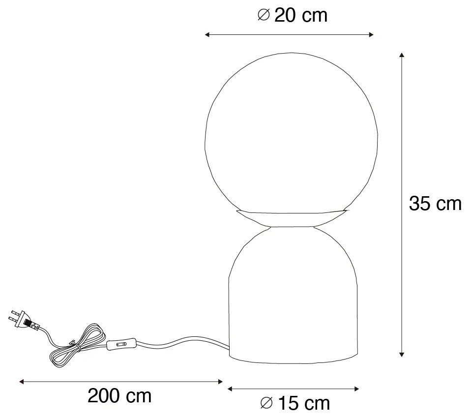 Stolná lampa Hotel Chic zlatá s opálovým sklom - Pallon Trend