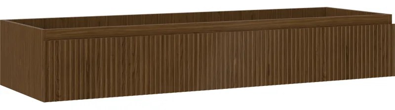 Mexen Rivel, kúpeľňová skrinka pod umývadlo 140 cm, 1 zásuvka, drážkovaná, orech, 91A20-14023-1-BF86