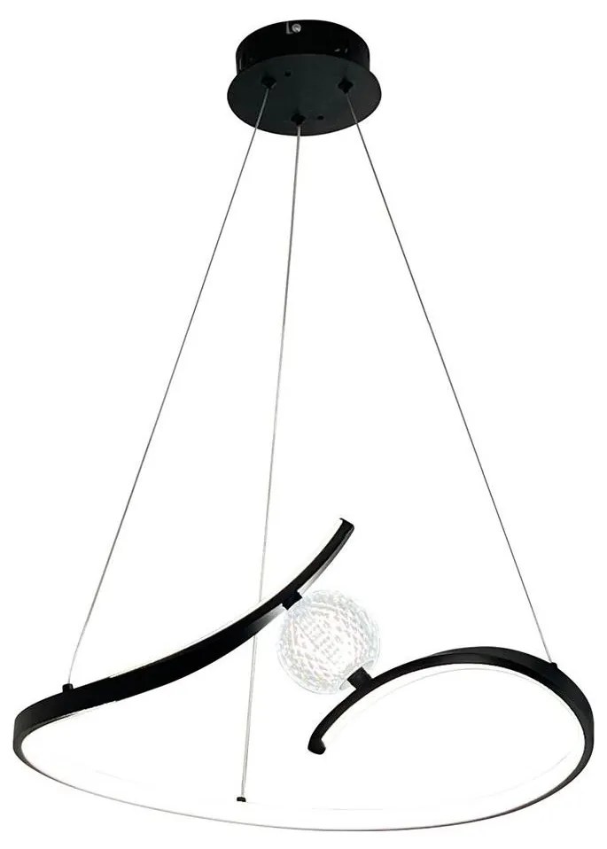 LED Luster na lanku PERLA LED/34W/230V čierna