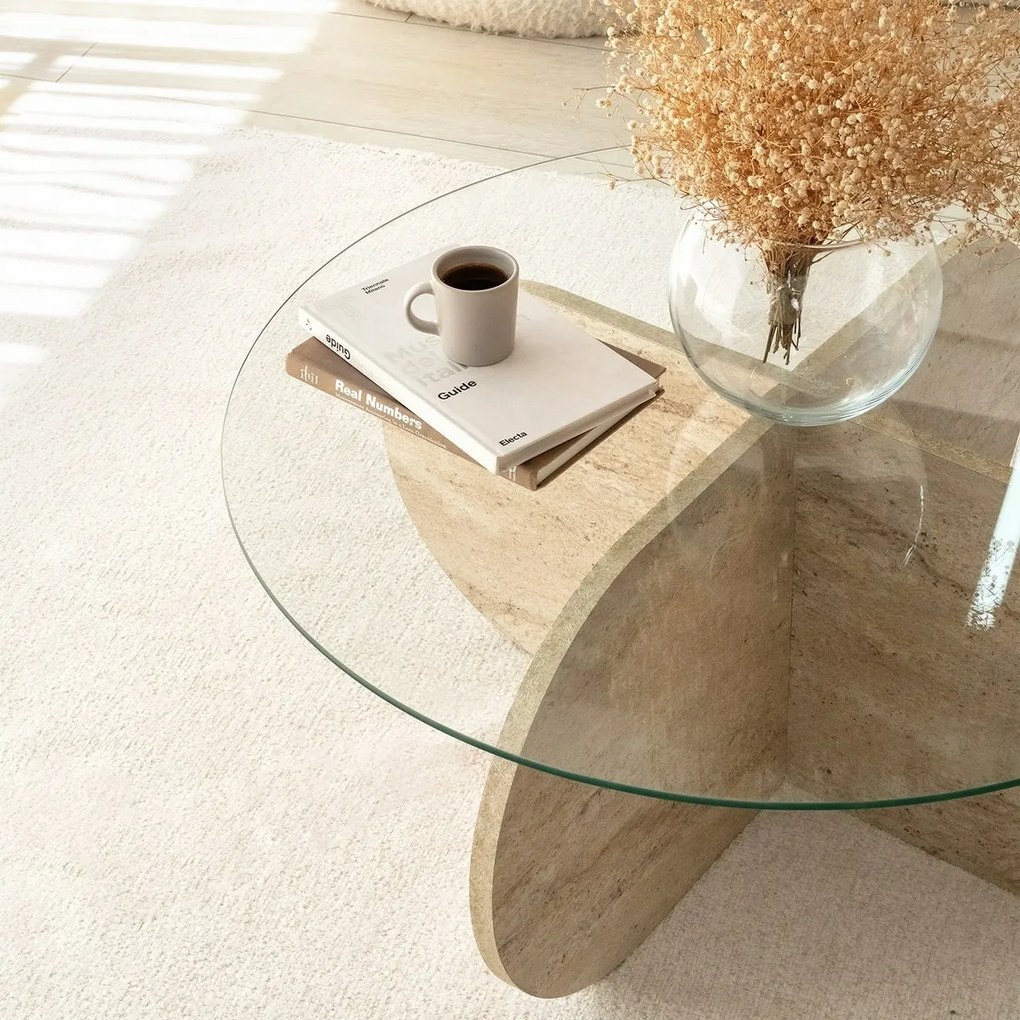 Konferenčný stolík Bubble Travertine