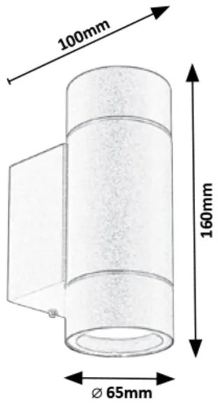 Rabalux 8119 - Vonkajšie nástenné svietidlo PHOENIX 2xGU10/10W/230V IP54 šedá