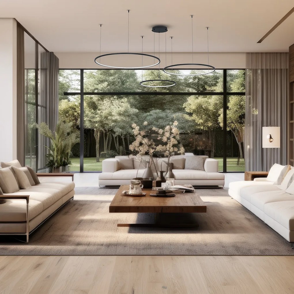 Závesné LED svietidlo Saturno, 3x LED 100w, 4000k, b