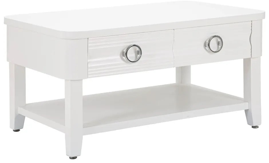 Biely konferenčný stolík z jedľového dreva 60x90 cm Shine – Mauro Ferretti