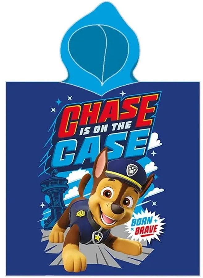 Detská osuška s kapucňou - plážové pončo Paw Patrol - Labková patrola - 100% bavlna - 55 x 110 cm - pre deti od 3 do 6 rokov