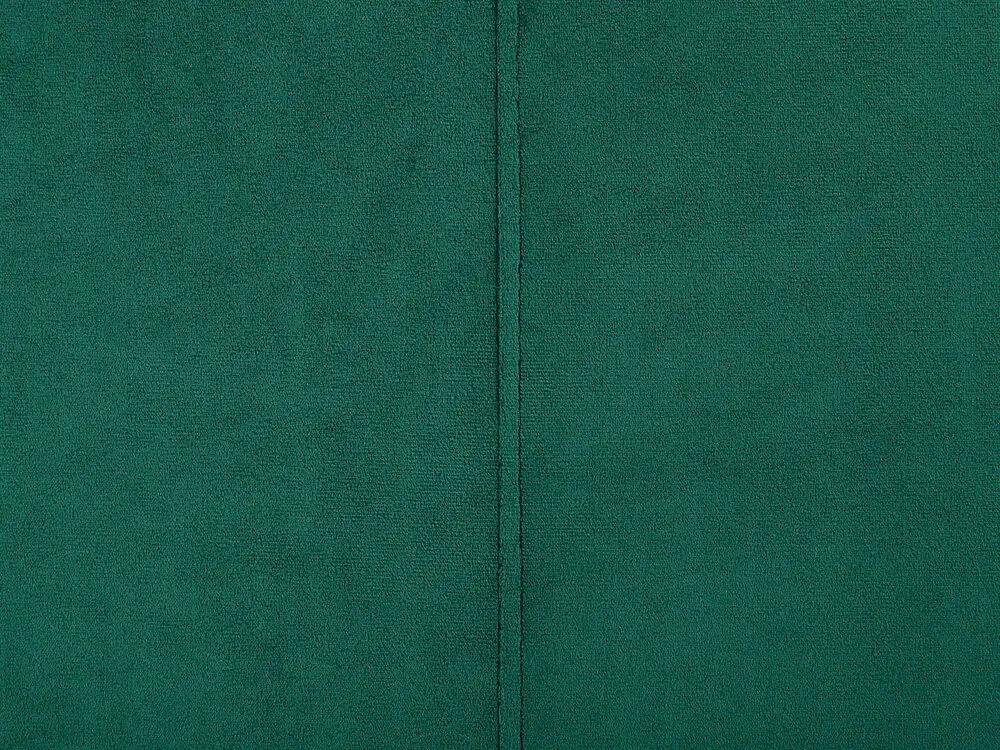 Rohová zamatová pohovka s taburetom ľavostranná smaragdovozelená OSLO Beliani